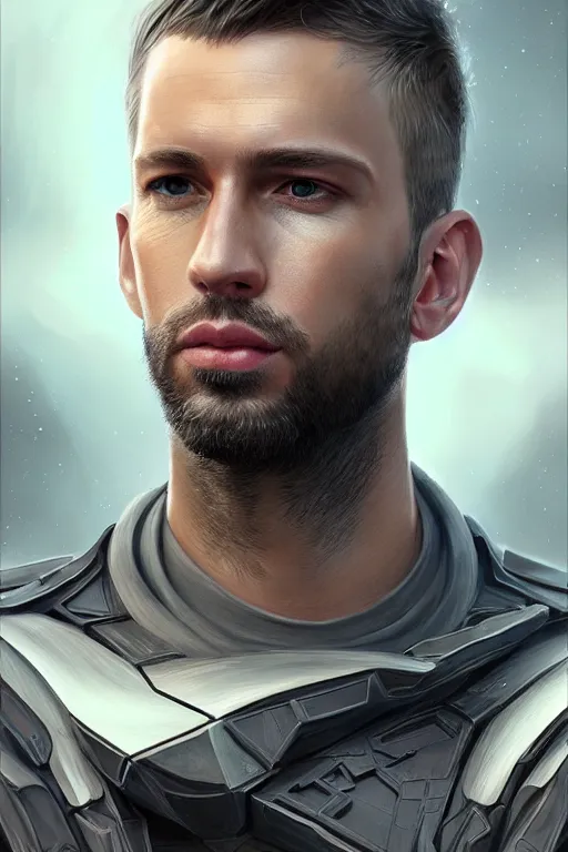 Prompt: epic professional digital art of stunningly handsome male starship weapons expert by leesha hannigan, iris van herpen, artstation, cgsociety, wlop, epic, much wow, much detail, gorgeous, detailed, masterpiece
