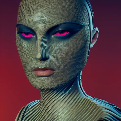 Image similar to dune movie inspired avant-garde art, deco fashion, highly detailed, photorealistic portrait, bright studio setting, studio lighting, crisp quality and light reflections, unreal engine 5 quality render