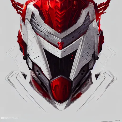 Image similar to white armour, red secondary, sci - fi, techwear, intricate, elegant, highly detailed, digital painting, artstation, concept art, smooth, sharp focus, illustration, by bartek fedyczak, erak note, tooth wu, neil richards, kan liu, siwoo kim, jisu choe