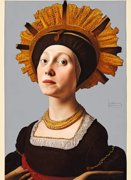 Prompt: portrait of young woman in renaissance dress and renaissance headdress, art by oliviero toscani