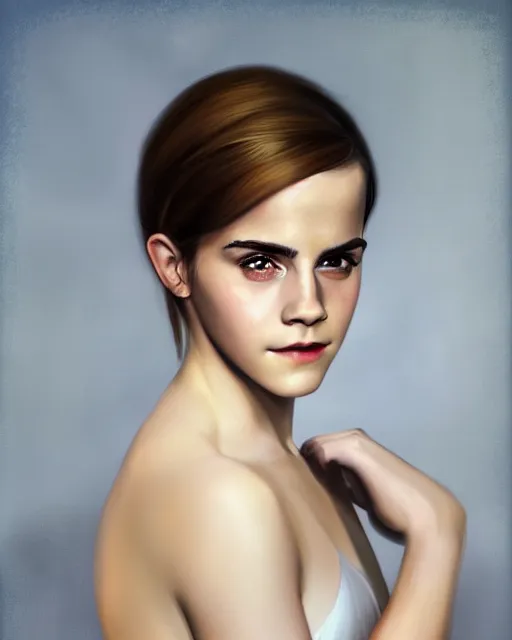 Prompt: detailed digital painting of a emma watson, chinese artwork, soft brushstrokes, pale skin, subsurface scattering, warm lighting