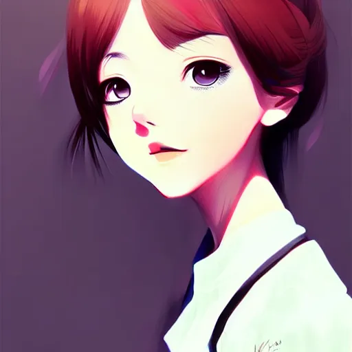 Image similar to elegant girl in urban outfit, cute fine face, digital painting, fan art, pixiv, by Ilya Kuvshinov, by Studio Ghibli