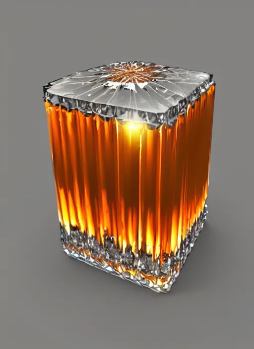 Prompt: one great swarovsci crystal made of marmalade, realistic, cinematic lighting, photography, medium full shot, no blur, rendered in 3 ds max