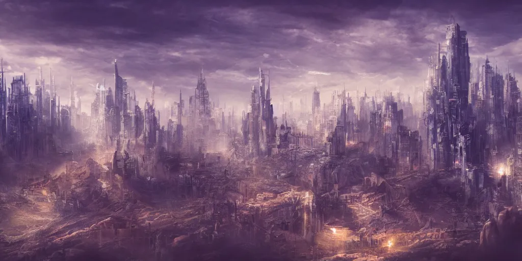 Prompt: hidden mega city discovered by travelers, realism, 4 k, dystopia