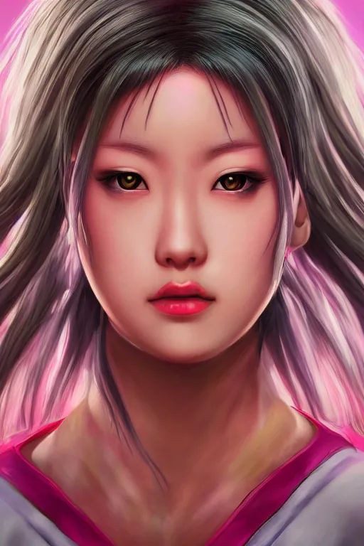 Prompt: Chun Lil , Street Fighter , pretty face, ultra detailed, digital art, 8k ,character ,realistic, portrait, hyperrealistic
