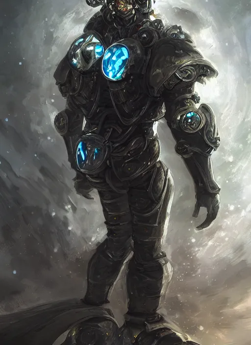 Image similar to of a hyper _ realistic _ proportional _ stylization _ portrait _ of _ a _ techpunkk _ war _ cleric _ in _ a _ futuristic _ pearl _ armor _ full _ of _ astral _ runes _ the _ backgro.