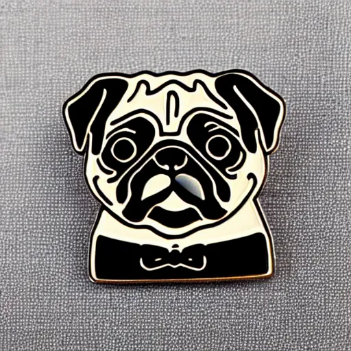 Image similar to cute pug enamel pin design