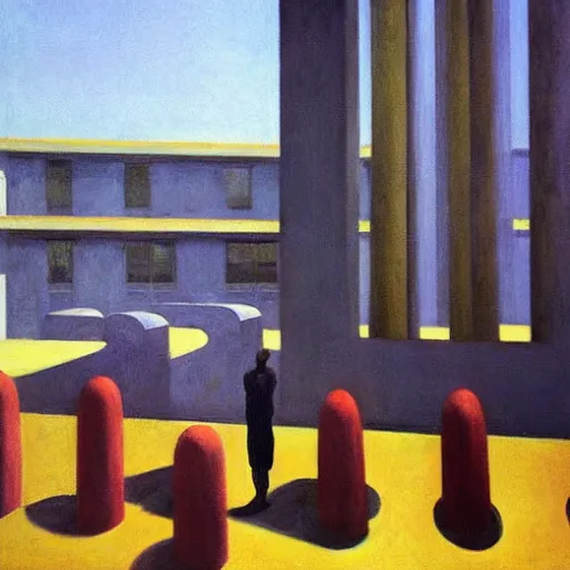 Image similar to surreal concrete maze by edward hopper