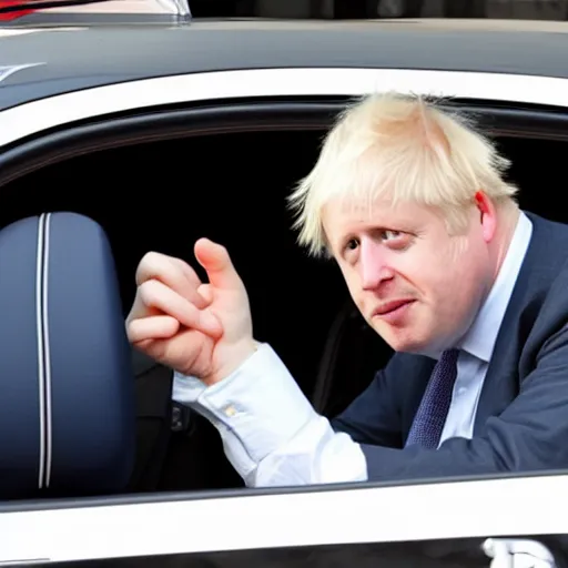 Prompt: boris johnson locked in a hot car