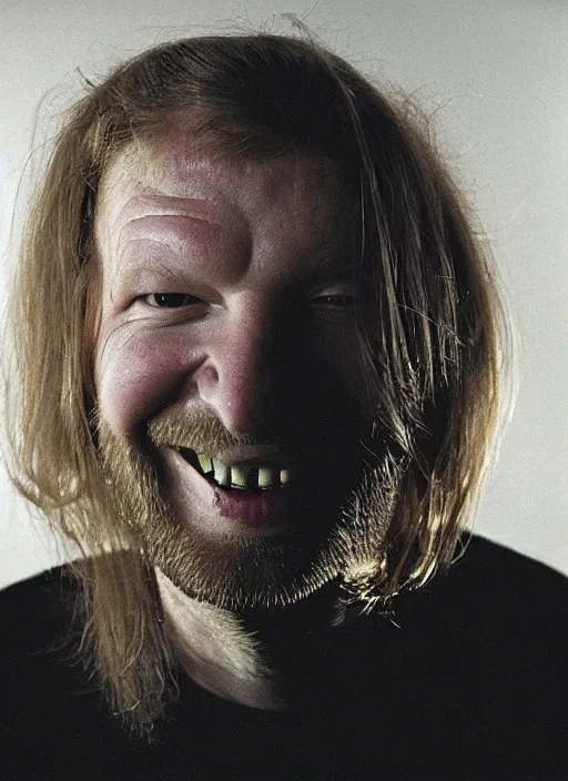 Image similar to a still of aphex twin in the style of David Lynch