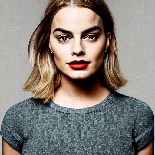 Prompt: margot robbie mixed with kylie jenner mixed with emma watson, photography portrait