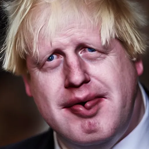 Prompt: Portrait of Boris Johnson gurning after taking too much MDMA