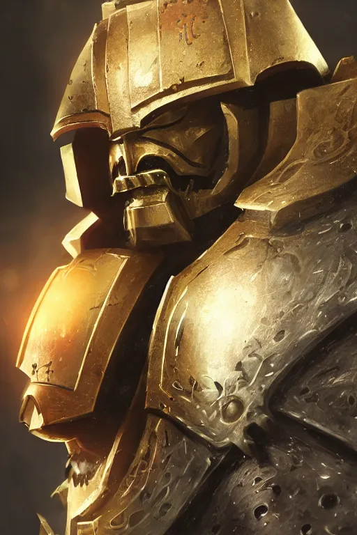 Image similar to armor portrait heros warhammer 4 0 k horus heresy fanart - the primarchs emperor by johannes helgeson animated with vfx concept artist & illustrator global illumination ray tracing hdr fanart arstation zbrush central hardmesh 8 k octane renderer comics stylized