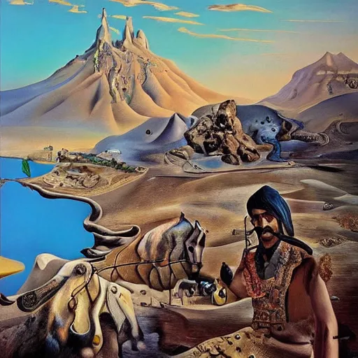 Image similar to kurdistan painted by salvador dali, highly detailed, insanely intricate, award winning art, trending on artstation