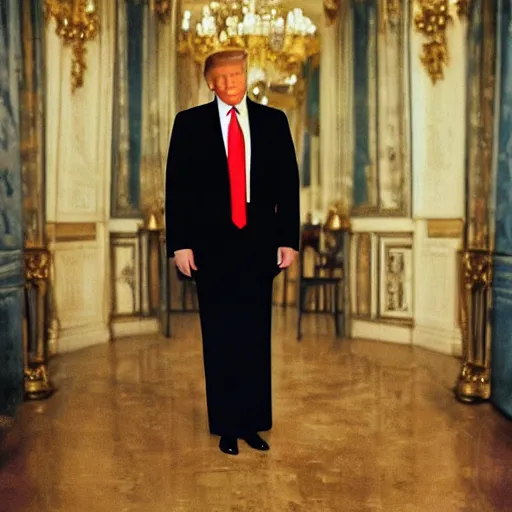 Image similar to donald trump in paris, photo by anne liebovitz