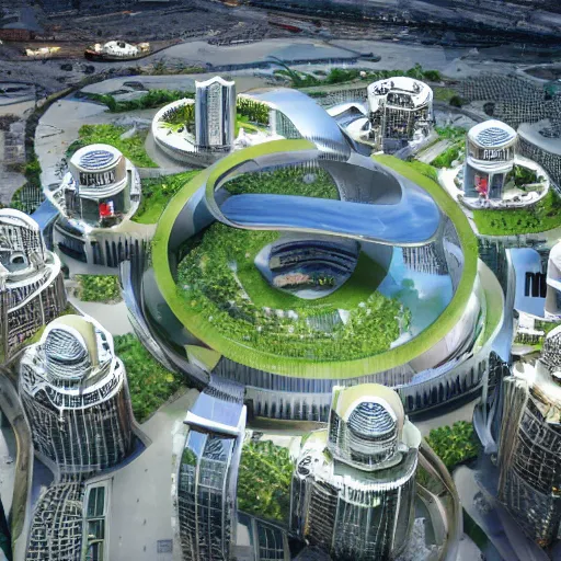 Image similar to toilet land arch vis of dubai city of the future named toilet land