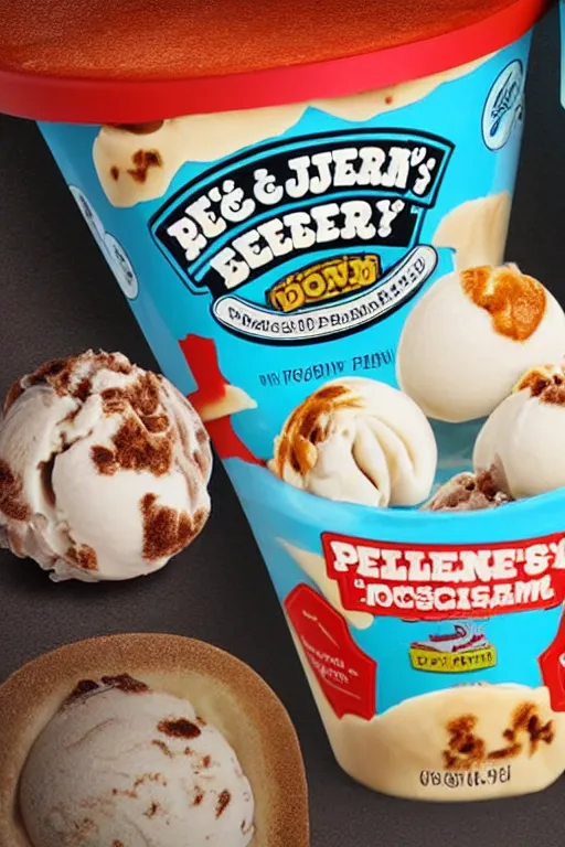 Prompt: ben and jerry's pelmeni flavoured ice cream, product photography, highly detailed packaging