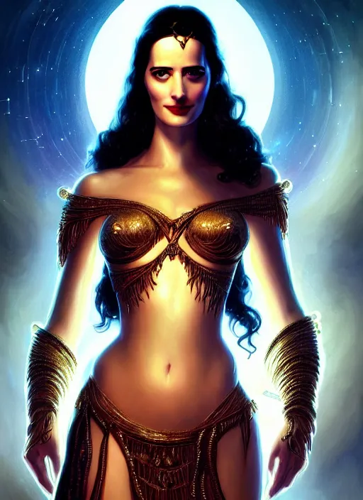 Image similar to eva green as dejah thoris, intricate, elegant, glowing lights, highly detailed, digital painting, artstation, glamor pose, concept art, smooth, sharp focus, illustration, art by artgerm and greg rutkowski, artey freytag