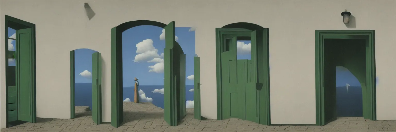 Image similar to door painting magritte