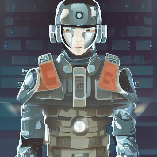 Image similar to japanese cyber soldier 2064 by Pi-Slices and Kidmograph, beautiful digital illustration