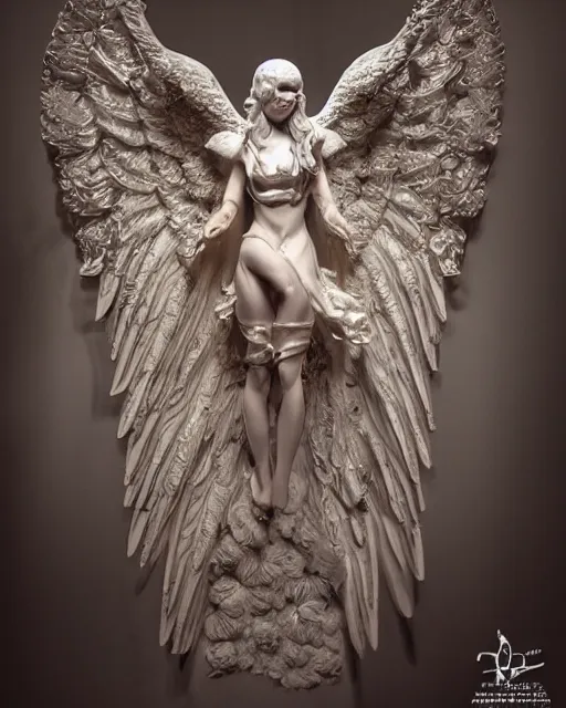 Prompt: angel of death by billelis, ivory rococo frontal view, gothic decor room,beautifully lit, hyper detailed, lighting, neon, 4k, micro details, 3d sculpture, structure, 30% pearlescent detailing + punk + magical + symmetrical