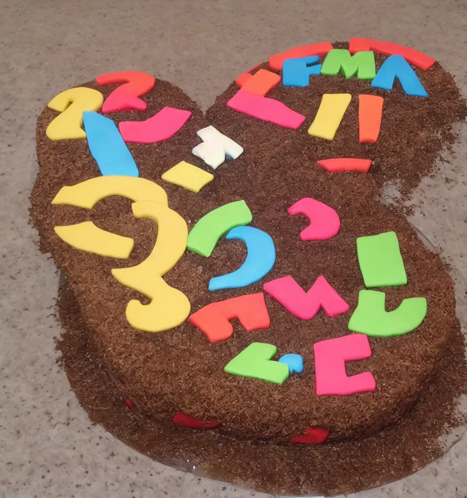 Image similar to ultra realistic Letter M cake, 8K resolution, well designed,