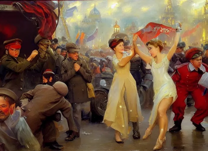 Prompt: soviet revolution by vladimir volegov and alexander averin and delphin enjolras and daniel f. gerhartz