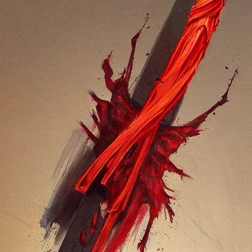 Image similar to fantasy sword made out of twizzlers, painted by greg rutkowski