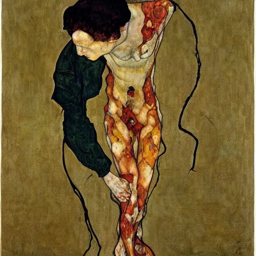 Prompt: Fear of failure, art nouveau, painted by Egon schiele