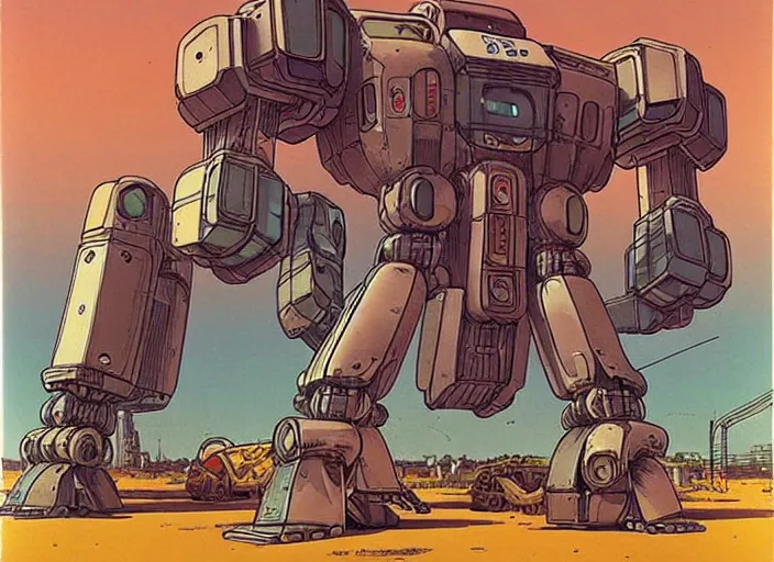 Image similar to a giant hamster mecha, moebius,