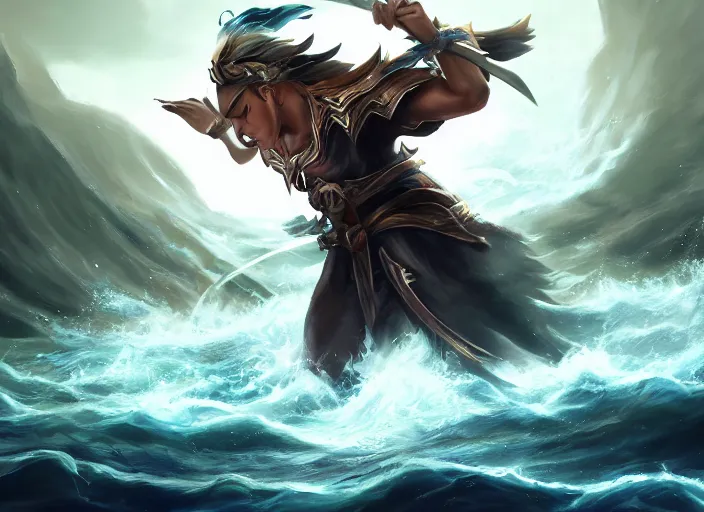 Image similar to champion splashart of the spirit of the river