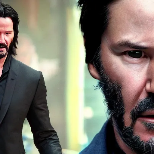 Image similar to keanu reeves as wolverine 4 k detailed super realistic