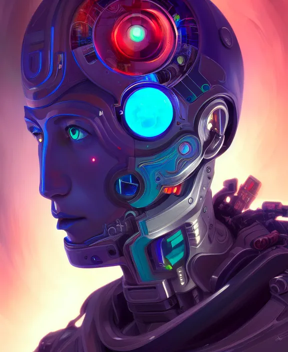 Image similar to a whirlwind inside the metaverse, guy, male, man, hologram, half body, neurochip, android, cyborg, cyberpunk face, by loish, d & d, fantasy, intricate, elegant, highly detailed, colorful, digital painting, artstation, concept art, art by artgerm and greg rutkowski and alphonse mucha