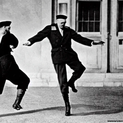 Image similar to biden kicking hitler 1 9 4 5 photo 4 k