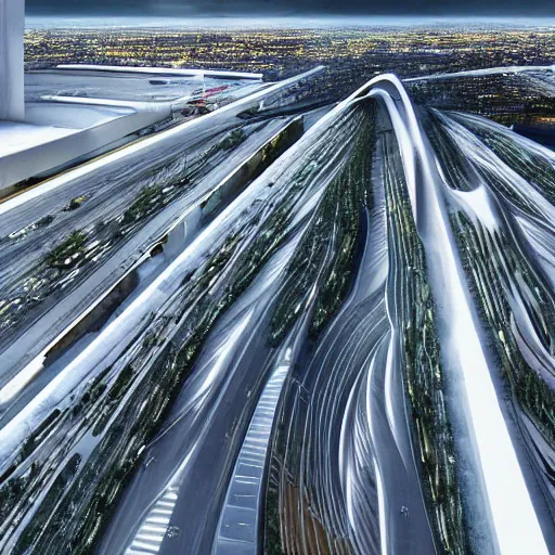 Image similar to DFW if Zaha Hadid designed it