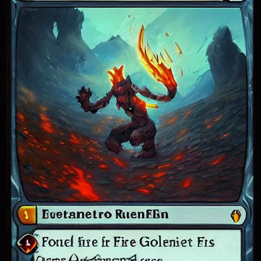 Image similar to fire golem, burning lava background, epic fantasy style, in the style of Greg Rutkowski, hearthstone artwork