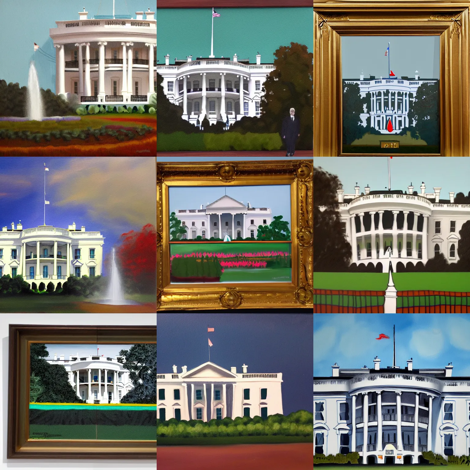 Prompt: a Latex painting of the White House