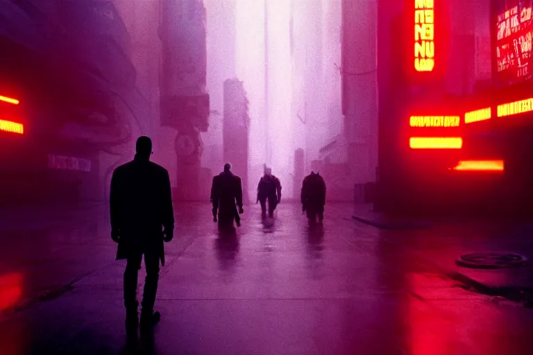 Image similar to film still of neuromancer in blade runner 2 0 4 9, cinematic, moody, gritty neon noir by emmanuel lubezki