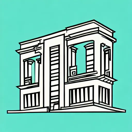 Image similar to an architectural dream, line vector art