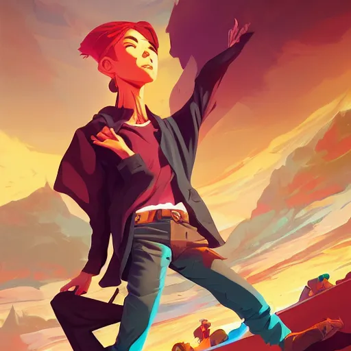 Image similar to hero world rockoa €™ s modern life, behance hd by jesper ejsing, by rhads, makoto shinkai and lois van baarle, ilya kuvshinov, rossdraws global illumination