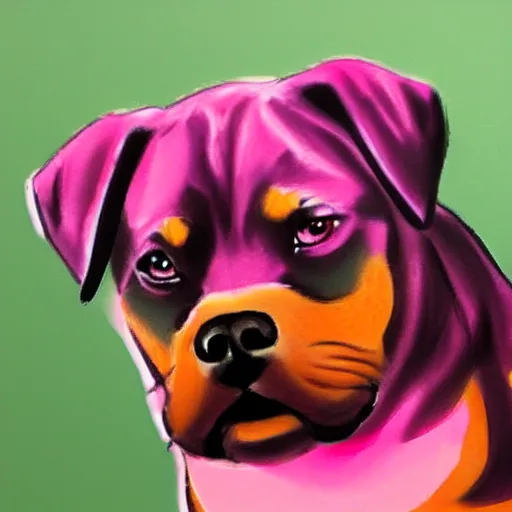 Image similar to pink rottweiler concept art