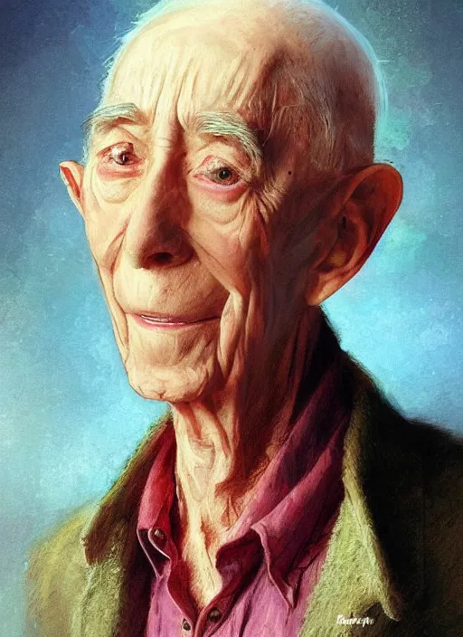 Prompt: A beautiful portrait of Marshall Applewhite, digital art by Eugene de Blaas and Ross Tran, vibrant color scheme, highly detailed, in the style of romanticism, cinematic, artstation, Greg rutkowski