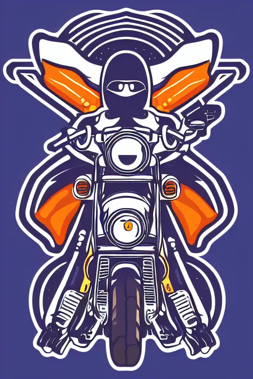 Image similar to Harley Davidson alien with blaster, sticker, colorful, illustration, highly detailed, simple, smooth and clean vector curves, no jagged lines, vector art, smooth