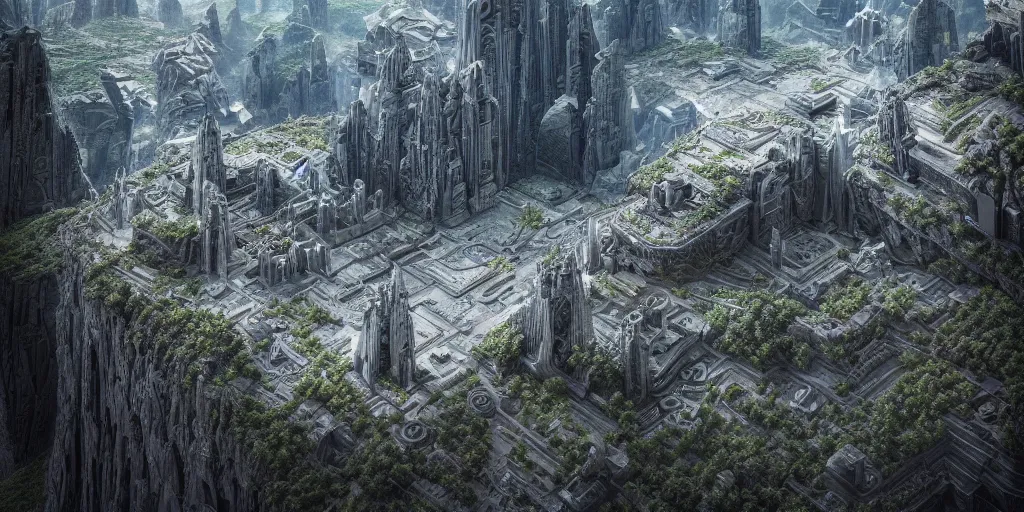 Image similar to ultra detailed, futuristic megalopolis carved into mountain wall, star wars, mandalorean, sci-fi, fantasy, dystopian, intricate details, monumental, photorealistic, surreal, artstation, concept art, smooth, sharp focus, atmospheric, hyperdetailed, Unreal Engine 5, cinema 4D, zbrush, octane render, Photorealism, 8k, cinematic, art by h.r. giger and artgerm and greg rutkowski and alphonse mucha and loish and WLOP
