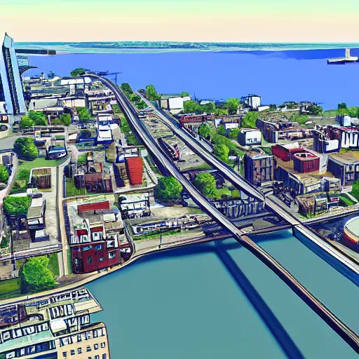 Prompt: providence, rhode island in the style of gta 5