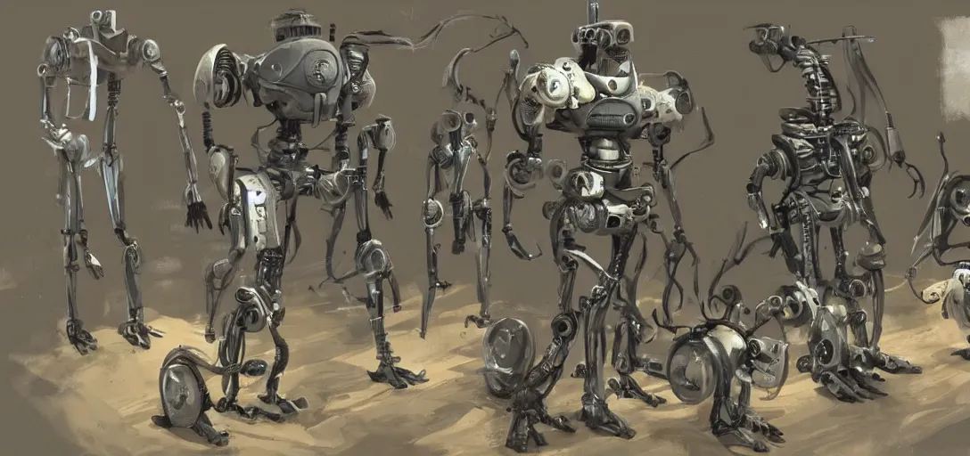 Image similar to Concept art of Robots from Fallout 4
