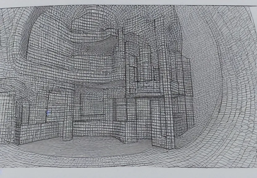 Prompt: architecture color drawing of a building that is made for pure moles circles graphite good paper 3 d photo thank you computer screaming