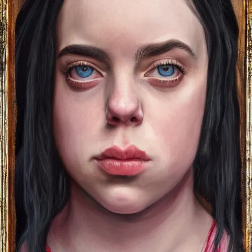 Image similar to !dream billie eilish portrait renaissance painting