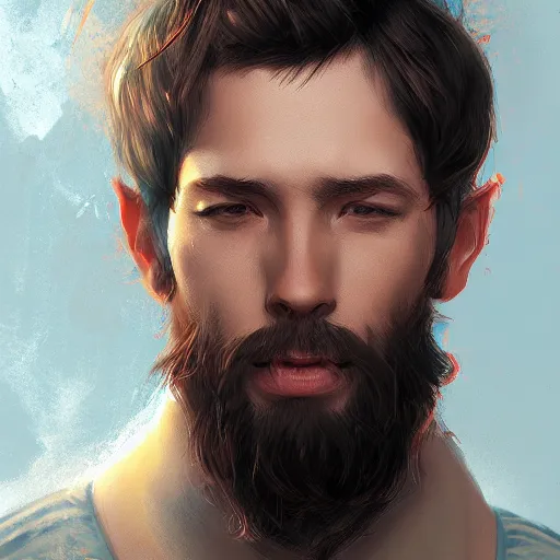 Prompt: Portrait of a man , digital art by Janice Sung , hyperdetailed, artstation, cgsociety