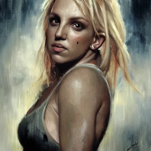 Prompt: britney spears and scarlett johansson morphed together, hybrid, jeremy mann painting